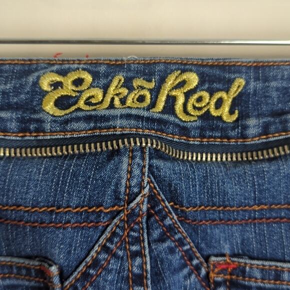 Vintage ECKORED Jeans with Embroidered Patchwork Rhinoceros Juniors 5 - Picture 11 of 16